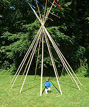 Toddler under Tipi poles without cover